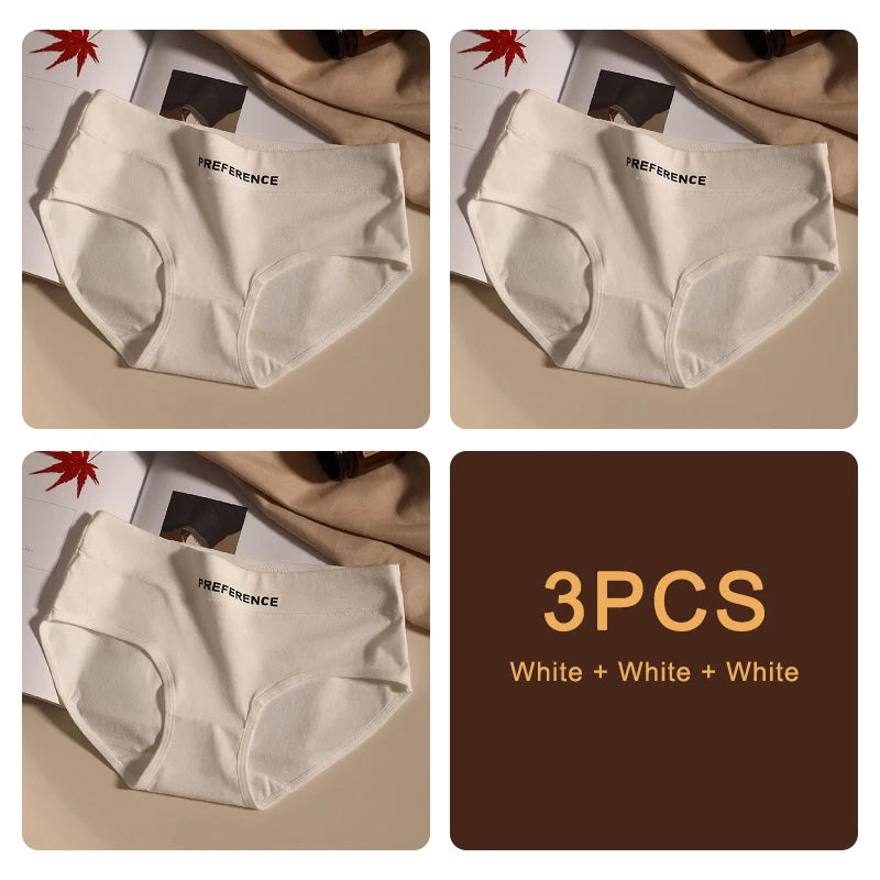 3PCS/set Fashion Seamless Women Panties Underpanties Sports Soft Female Underwear Large Size Sexy Pure Cotton Women's Intimates