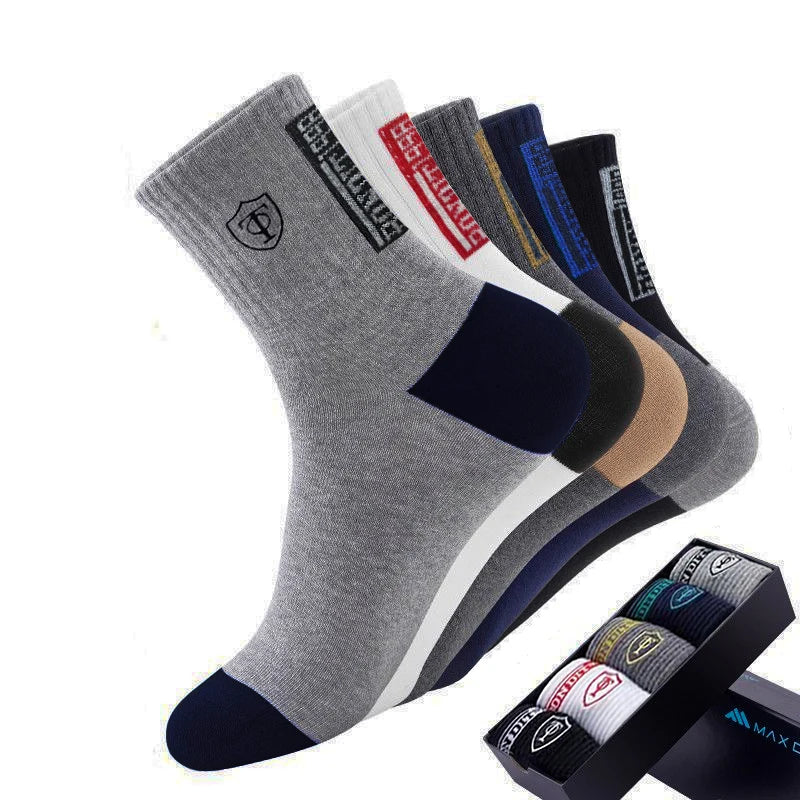10 Pairs Men's Bamboo Fiber Socks – Breathable Deodorant Cotton Business Crew Socks