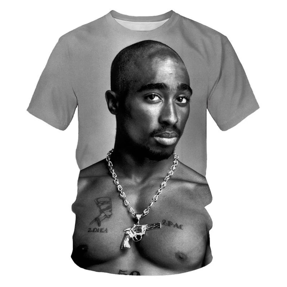 3D Printed Hip-Hop Street Rock T-Shirt Men Summer 2025 Trendy Tee