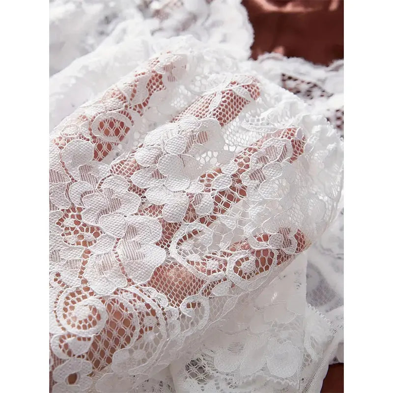 Plus Size White Sheer Tulle Babydoll Lingerie Set - Halter Nightgown with Panties Sexy Curve Chemise