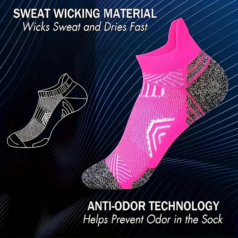5/10 Pairs Unisex Striped Sports Socks Breathable Sweat-Absorbing Running Basketball Crew