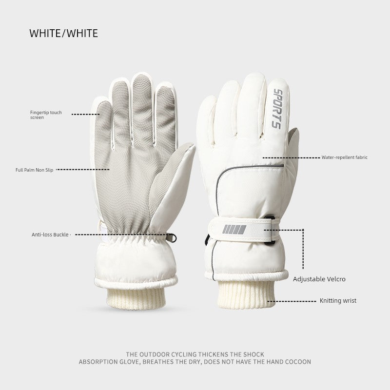 Women's Waterproof Ski Gloves - Fleece Lined Touchscreen Warm Thickened Windproof Snowboarding Snow Gloves Winter Cold Weather