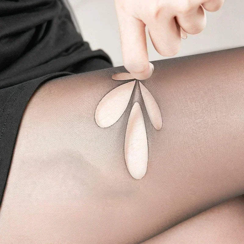 1/4 Pairs Women's Ultra Thin Tear Resistant Pantyhose Anti-Hook Sheer Tights Skin/Black