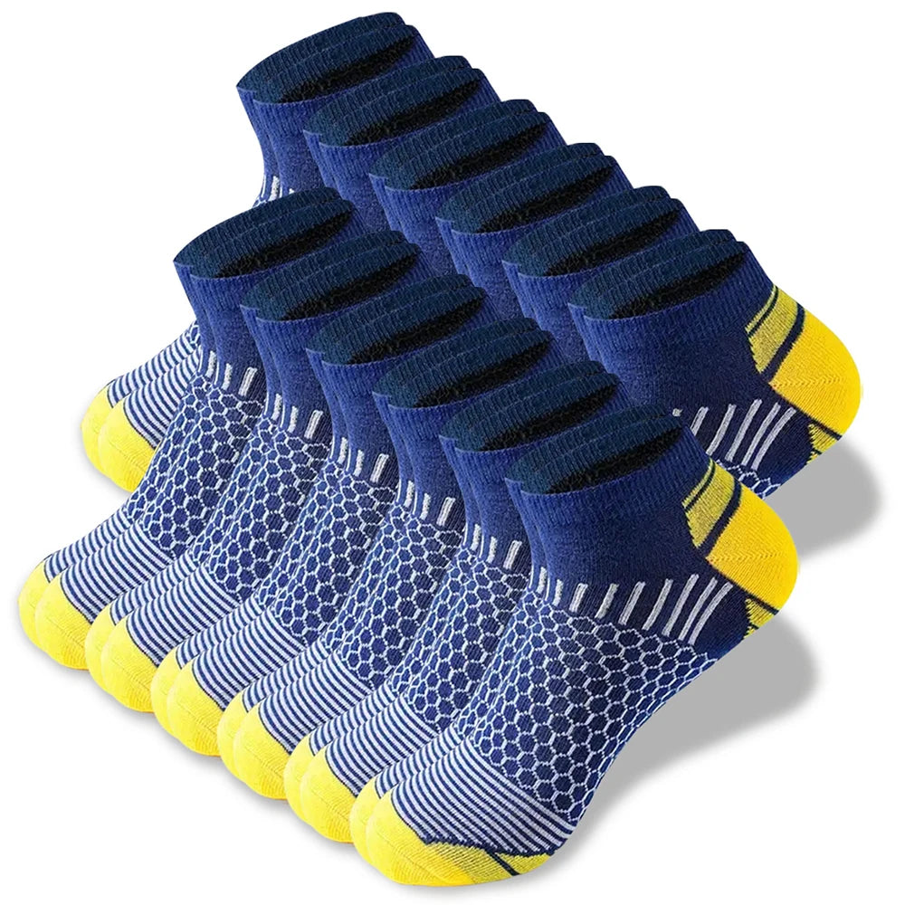 6/12 Pairs Men's Colorful Low-Cut Ankle Socks - Soft Breathable Cotton Blend Casual & Business Short Socks - Black, White & Fashion Colors
(~110 characters – perfect for Google