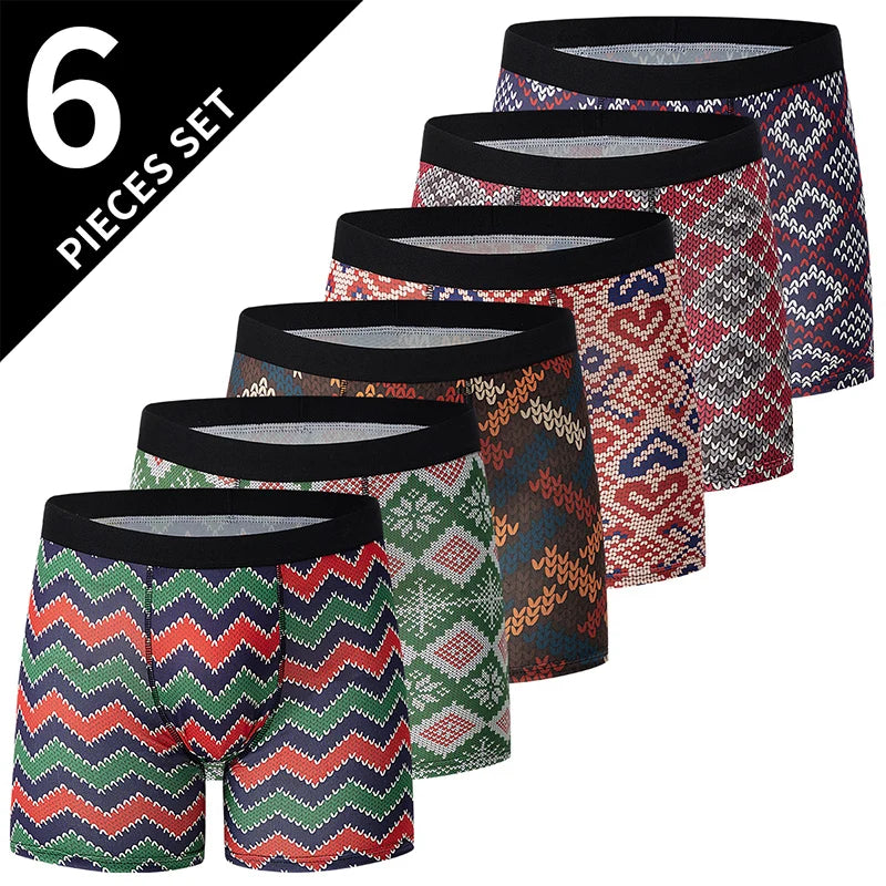 4/5/10 Pcs Fashionable Men's Long Underwear Casual Boyshort Youth Sports Shorts Comfortable Breathable Stretch Shorts Underwear