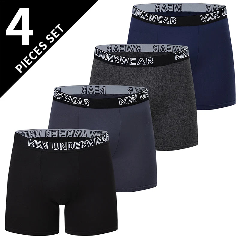 4/5/10 Pcs Fashionable Men's Long Underwear Casual Boyshort Youth Sports Shorts Comfortable Breathable Stretch Shorts Underwear