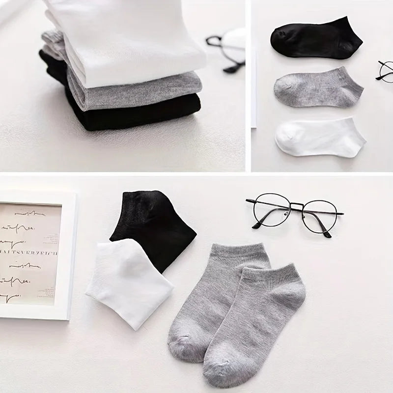 10-60 Pairs Unisex Solid Color Socks | Soft Breathable Cotton Crew Socks Bulk Pack