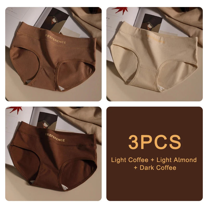 3PCS/set Fashion Seamless Women Panties Underpanties Sports Soft Female Underwear Large Size Sexy Pure Cotton Women's Intimates