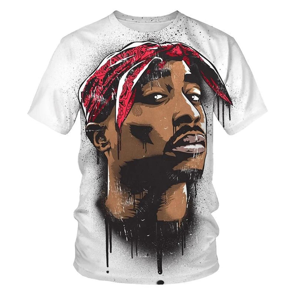 3D Printed Hip-Hop Street Rock T-Shirt Men Summer 2025 Trendy Tee
