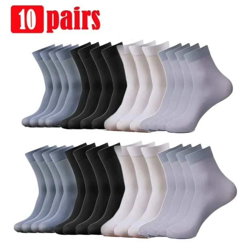 20-Pack Men's Bamboo Fiber Breathable Long Socks – Thin Stripe Black Antibacterial
(Targets high-volume searches like “m