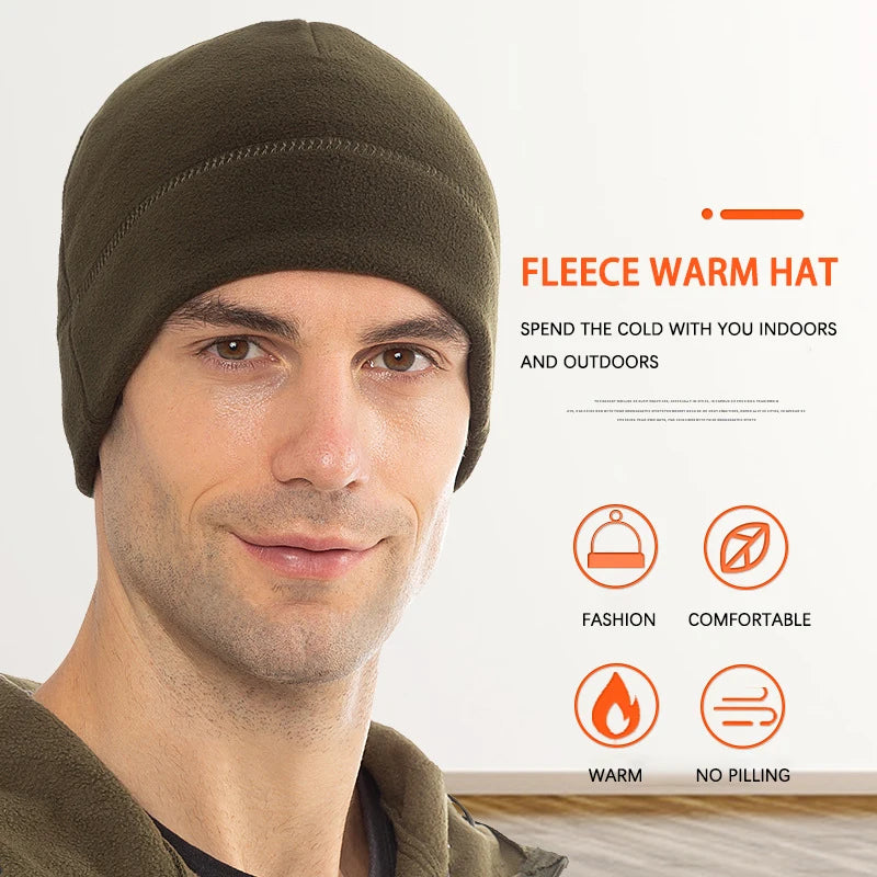 Winter Fleece Helmet Liner Beanie Men Women Thermal Cycling Ski Hiking Running