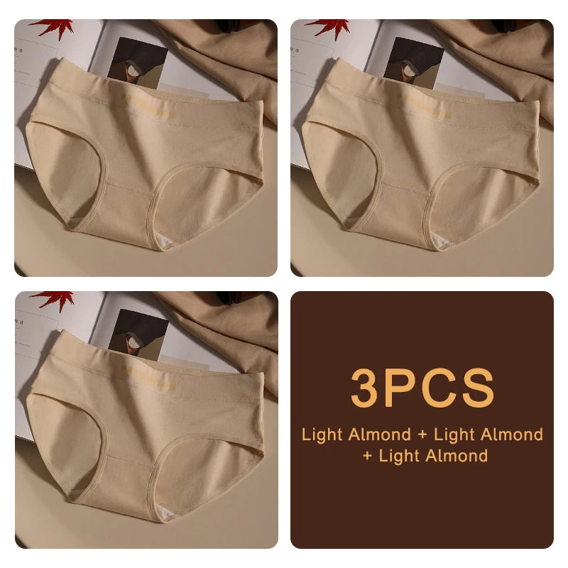 3PCS/set Fashion Seamless Women Panties Underpanties Sports Soft Female Underwear Large Size Sexy Pure Cotton Women's Intimates