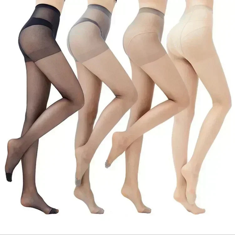 1/4 Pairs Women's Ultra Thin Tear Resistant Pantyhose Anti-Hook Sheer Tights Skin/Black