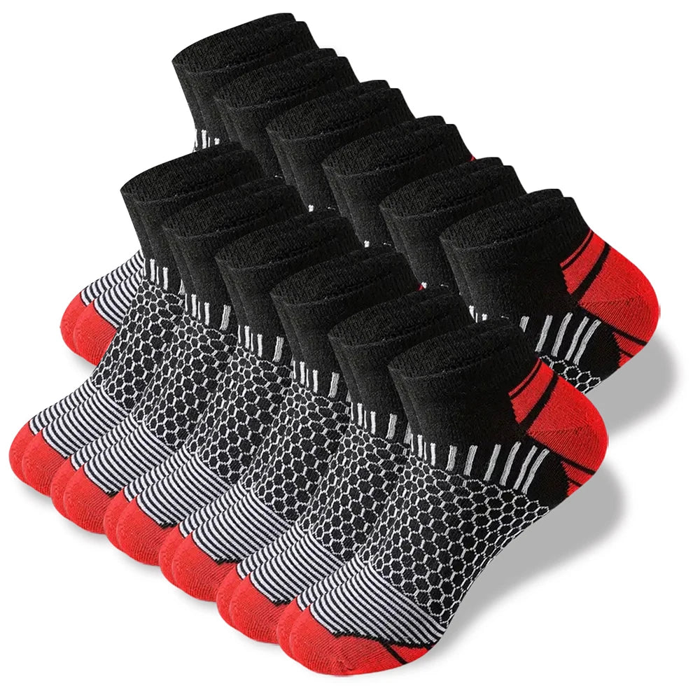 6/12 Pairs Men's Colorful Low-Cut Ankle Socks - Soft Breathable Cotton Blend Casual & Business Short Socks - Black, White & Fashion Colors
(~110 characters – perfect for Google