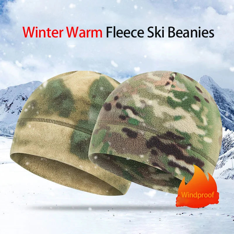 Winter Fleece Helmet Liner Beanie Men Women Thermal Cycling Ski Hiking Running