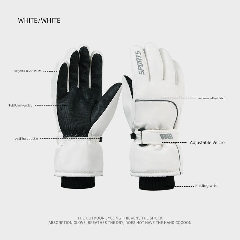 Women's Waterproof Ski Gloves - Fleece Lined Touchscreen Warm Thickened Windproof Snowboarding Snow Gloves Winter Cold Weather