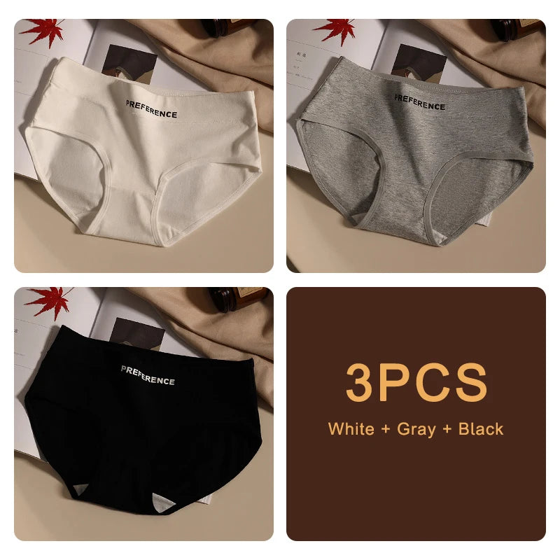 3PCS/set Fashion Seamless Women Panties Underpanties Sports Soft Female Underwear Large Size Sexy Pure Cotton Women's Intimates