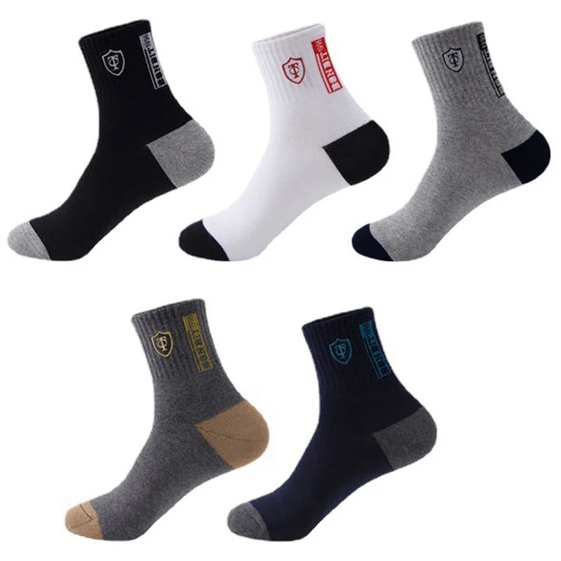 10 Pairs Men's Bamboo Fiber Socks – Breathable Deodorant Cotton Business Crew Socks